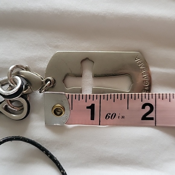 Vintage Dolce & Gabbana Cross Dog Tag Leather and Metal Necklace - Picture 15 of 15